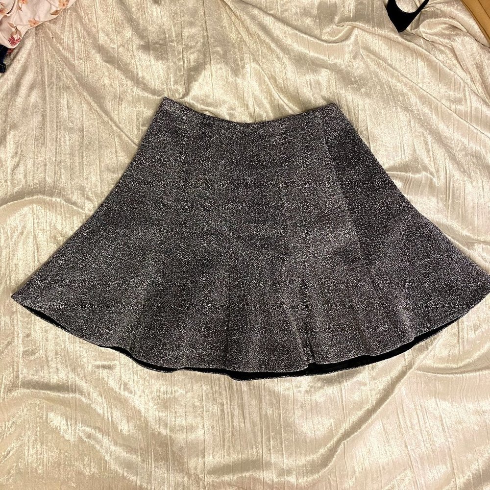 Size 0 Silver Glitter Skater Skirt NWOT